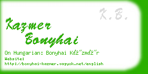 kazmer bonyhai business card